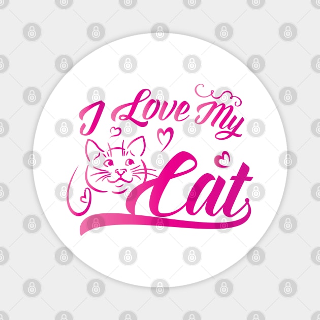 I Love My Cat Gift Magnet by DJOU